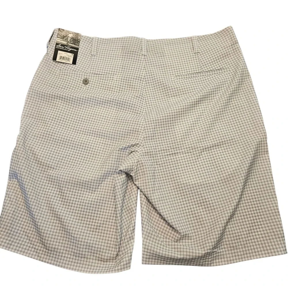 Ben‎ Hogan Golf Shorts Men's 38 Gray Plaid UPF 30 Moisture Wicking Stretch NWT